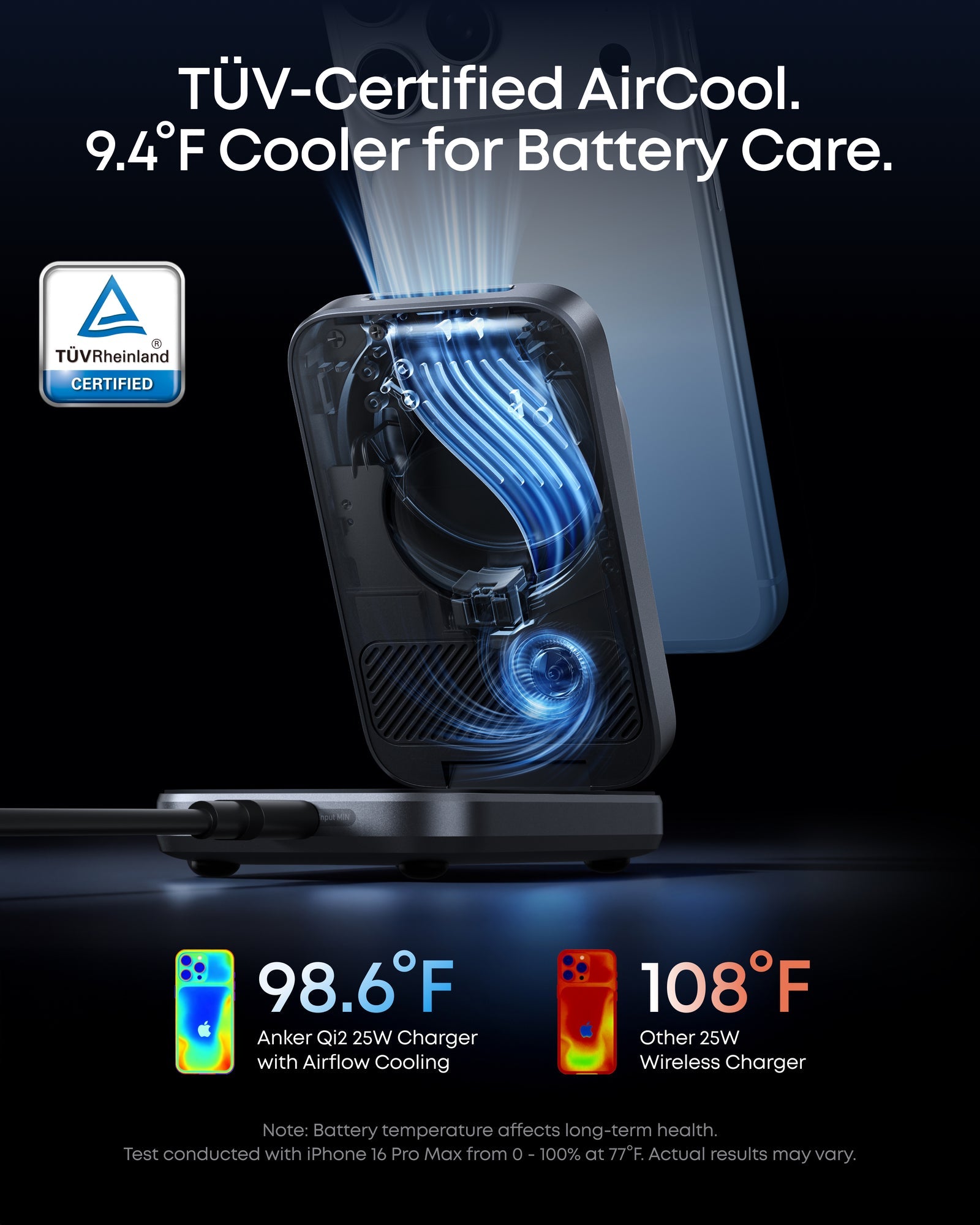 Anker Prime Wireless Charging Station with phone